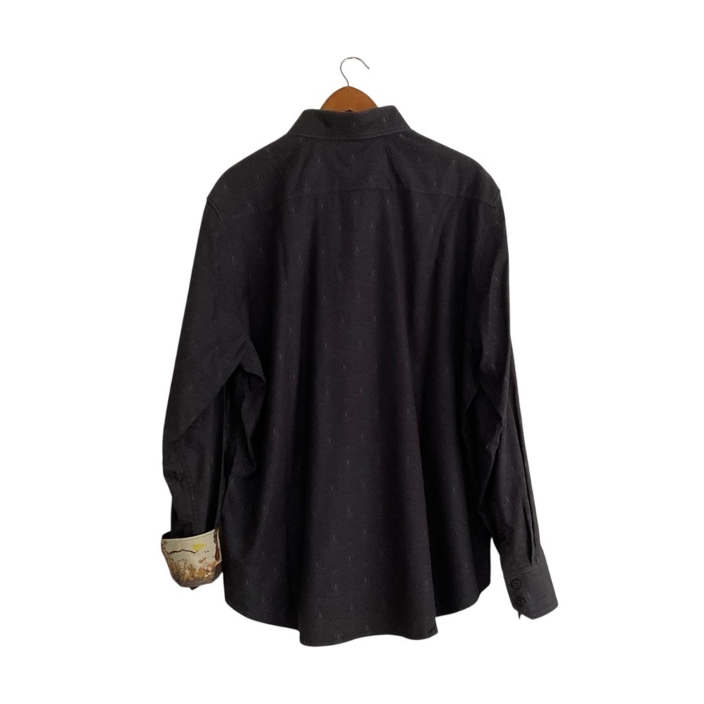 Robert Graham Mens Exclusive Button Down Shirt 2XL Black Renaissance Raphael - Picture 2 of 12